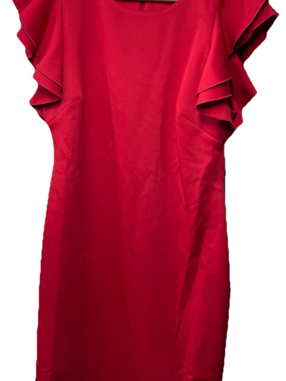 Tommy Hilfiger Women's Flutter Sleeve Elegant Scuba Dress Size 12P Red Casual